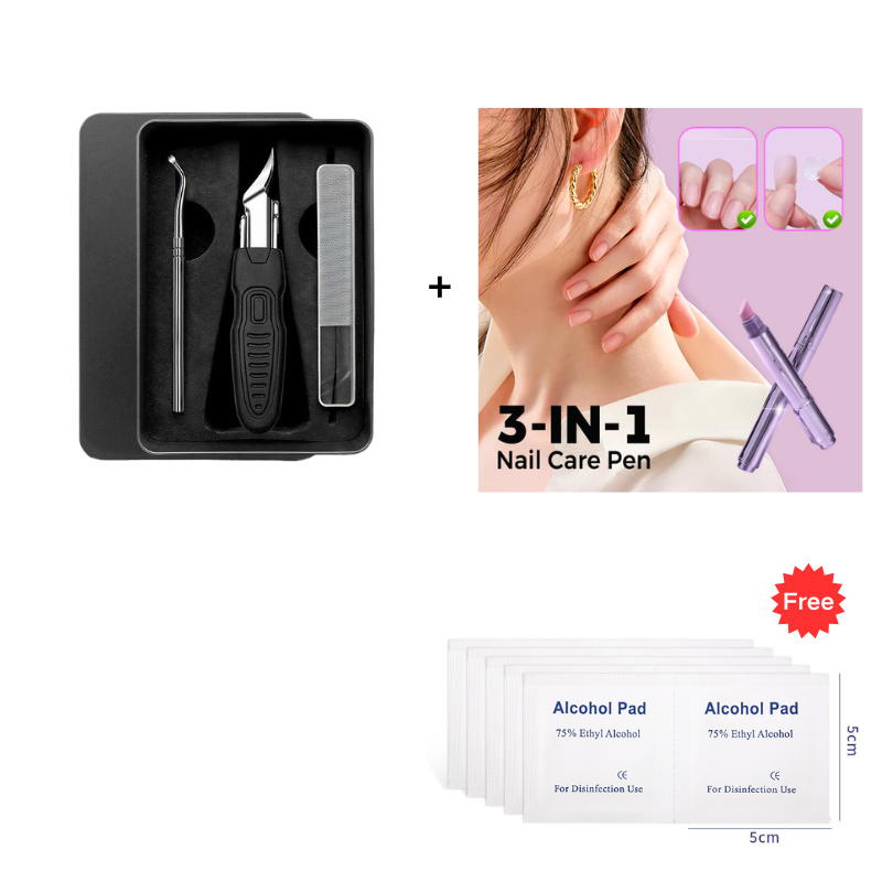 ✂️Kit de pédicure professionnel 3 en 1 – Outil de précision en acier inoxydable pour les ongles ✨