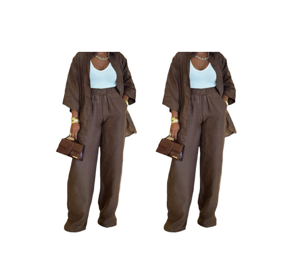 Women's casual shirt and trousers, two-piece set, comfortable and breathable✨