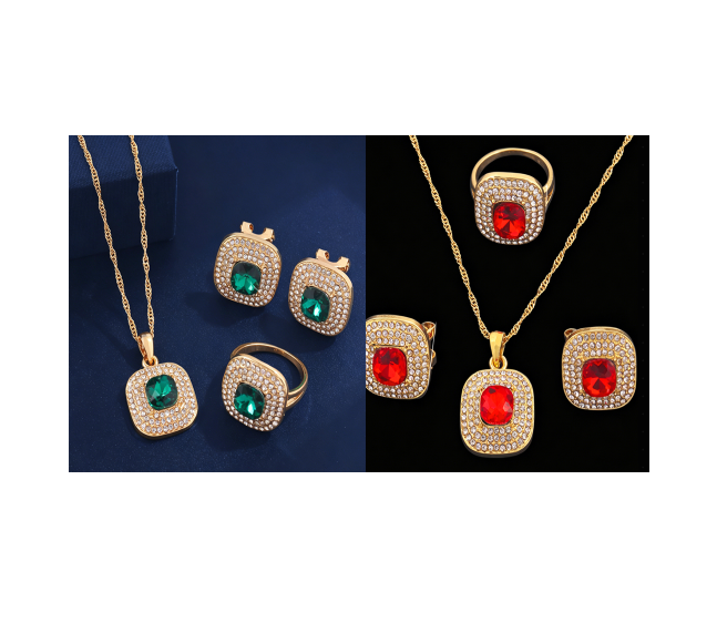 đBrillez chaque jour : Ensemble de bijoux Ă©lĂ©gants en cristal et strassâš