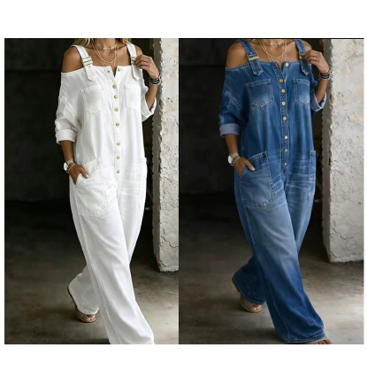 💞👗50% de réduction ! Combinaison ample, jambes larges, avec poches, confortable et respirante 🥳🥳