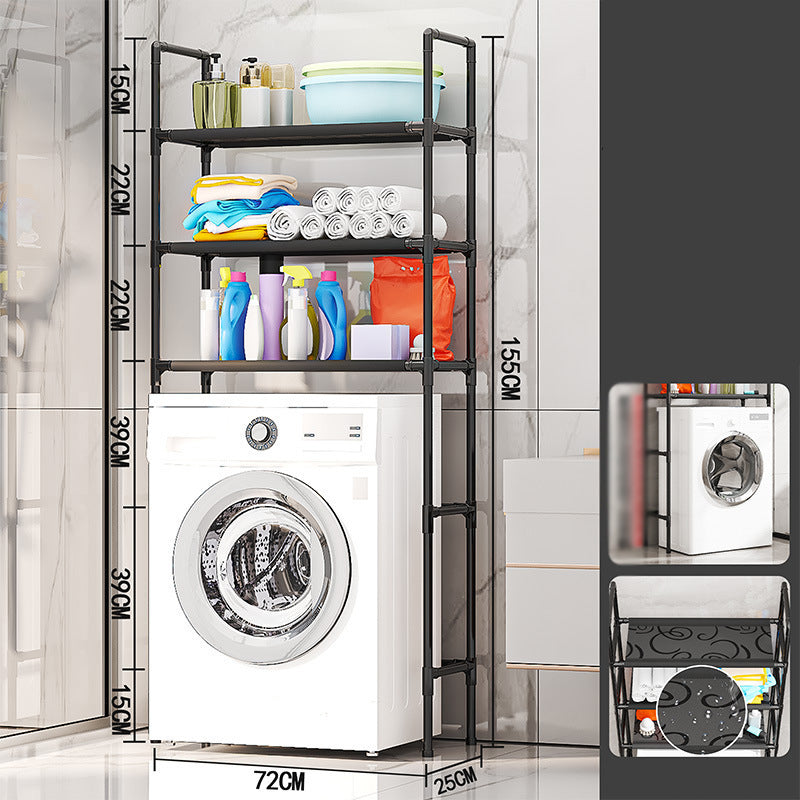 🏠✨ 50 % DE RÉDUCTION ! Étagère de rangement pratique pour salle de bain et buanderie – Installation sans perçage – Autocollante et robuste 🛠️
