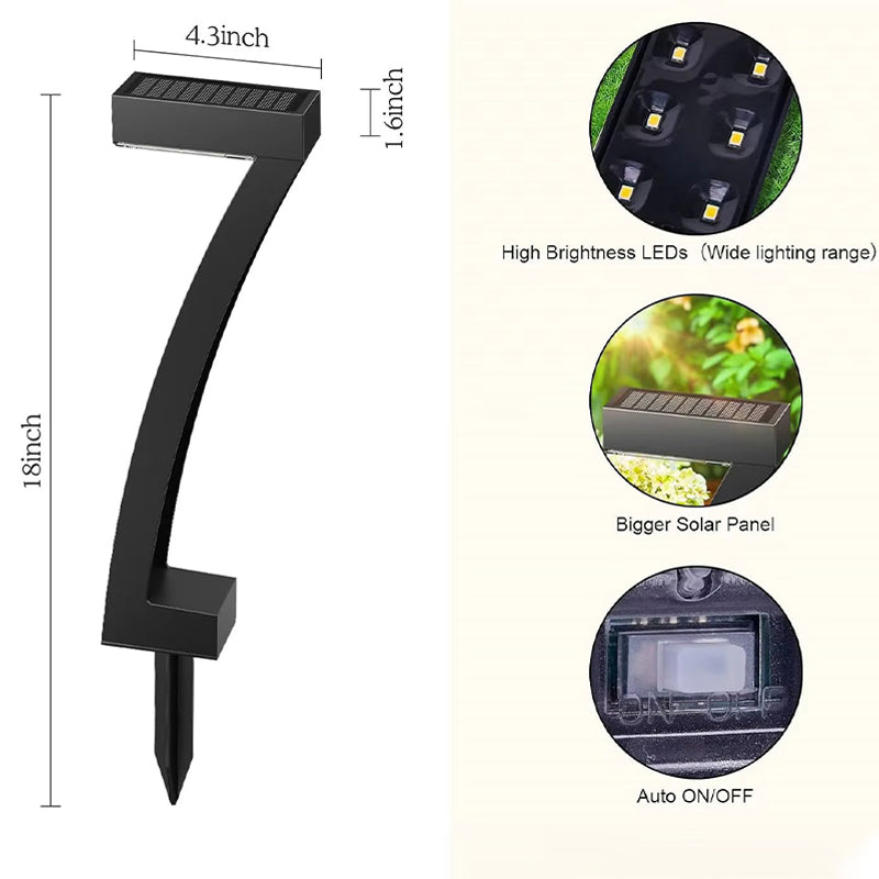 🏡 Lot de 4 lampes de jardin solaires en forme de « 7 » — 7 à 12 heures d'autonomie 💡 ✨