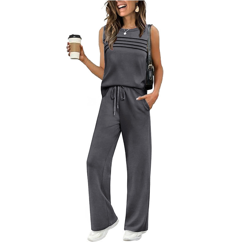 đPROMOTION EXCEPTIONNELLE : 50 % DE RĂDUCTION !đ„Ensemble dĂ©bardeur et pantalon Ă cordon pour femme