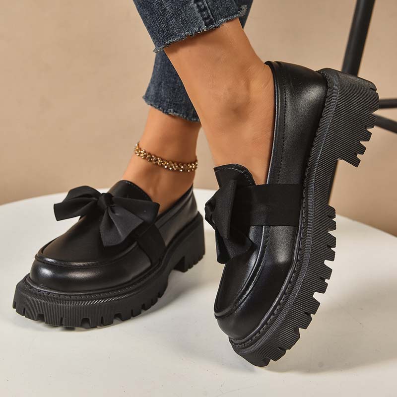 Mocassins à Plateau Élégants et Féminins avec Nœud