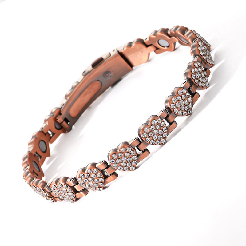 ✨ 60% de réduction ! 💎 Bracelets en cuivre magnétiques en forme de cœur éblouissants pour femmes
