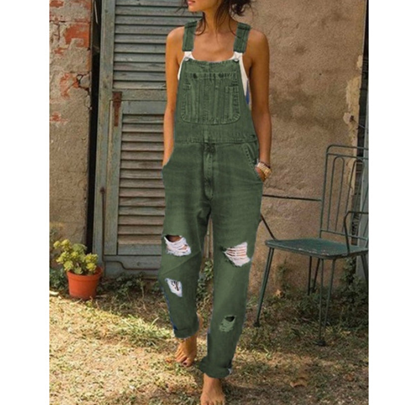 đ Salopette Jean Femme DĂ©lavĂ© Effet DĂ©chirĂ© â Combinaison DĂ©contractĂ©e Multipoches Coupe Ampleđ„-54%