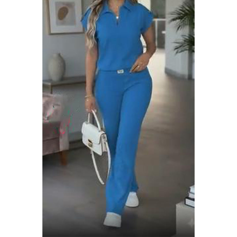 🔥👚 PROMO FLASH 50% ! Ensemble 2 Pièces Femme Décontracté – Haut + Pantalon Large, 2 Couleurs, Tailles S-5XL, Idéal Bureau & Voyage 🌸