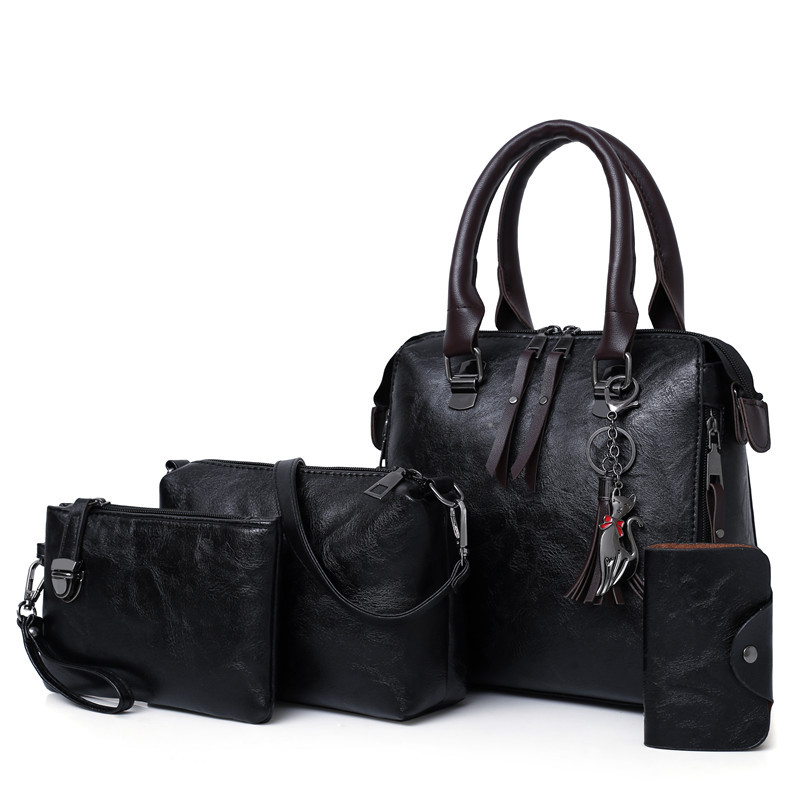 Ensemble de sacs à main 4 pièces en similicuir pour femme