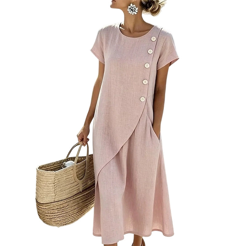 đ Robe Ă©lĂ©gante pour femme Ă encolure ronde â couleur unie, polyvalente et intemporelle â parfaite au quotidien, au bureau et pour les occasions spĂ©ciales | Livraison gratuite