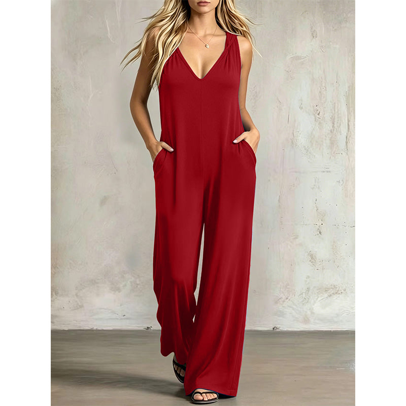 đ„-50%đ Combinaison Femme dâĂtĂ© Col V Ă Manches Courtes â Tissu LĂ©ger Coupe Ample Poches IntĂ©grĂ©esđ de la plage directement au restaurant âïž
