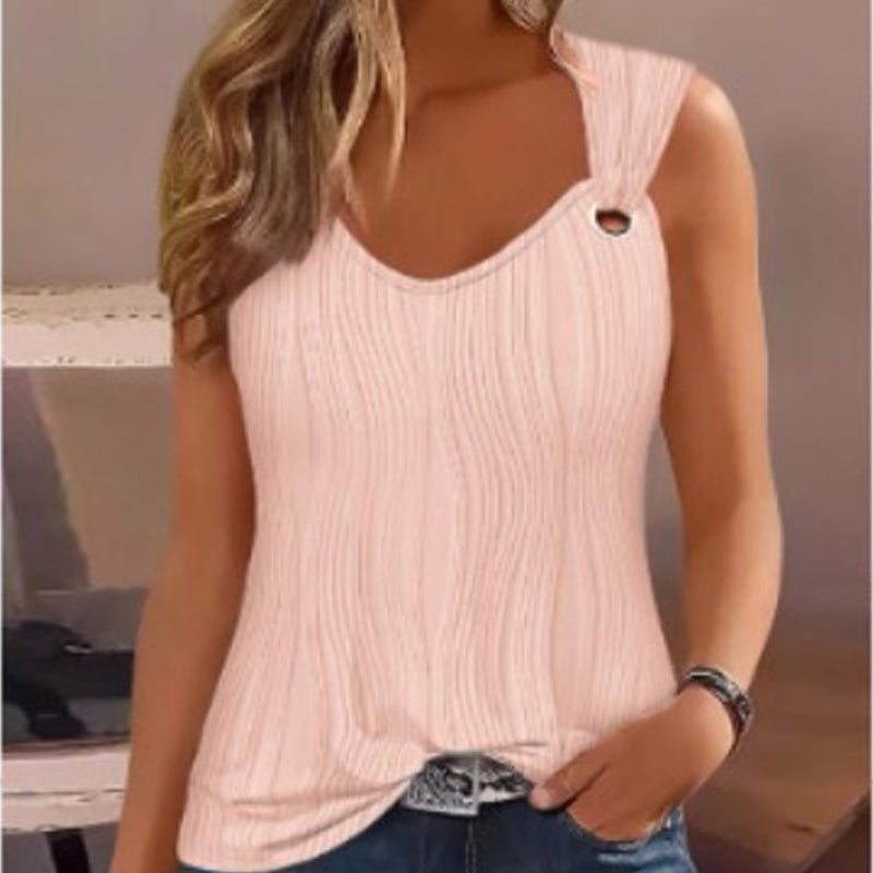 Débardeur d'été unie, coupe ample, pour femme