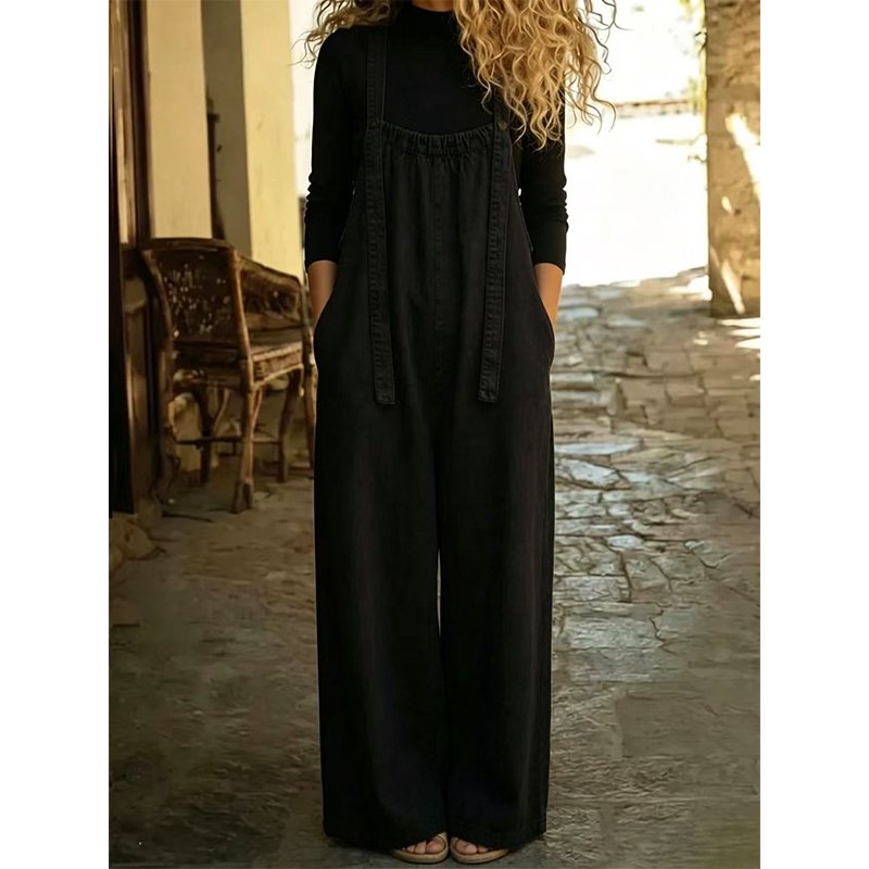 🔥-50%👖 Salopette Femme Style Jean Coupe Ample – Bretelles Réglables et Poches🤍 coupe fluide et confortable|Livraison gratuite