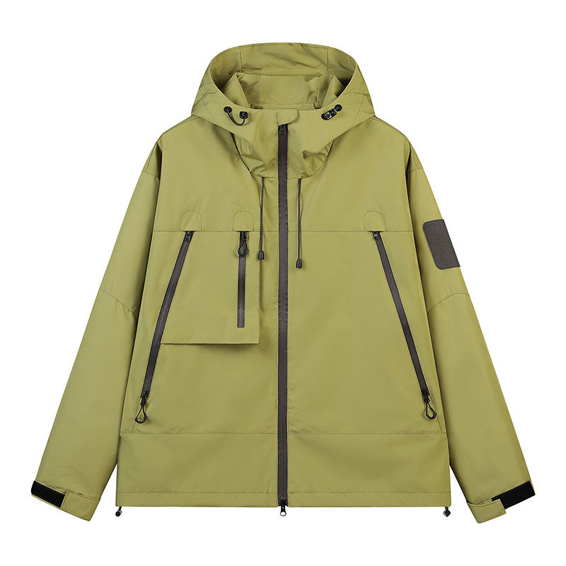 Veste hardshell imperméable et coupe-vent unisexe, capuchon intégré, plusieurs poches zippées, tissu extérieur résistant pour usage quotidien 🔥 - 40 % 🍃 coupe fonctionnelle pour tous les styles