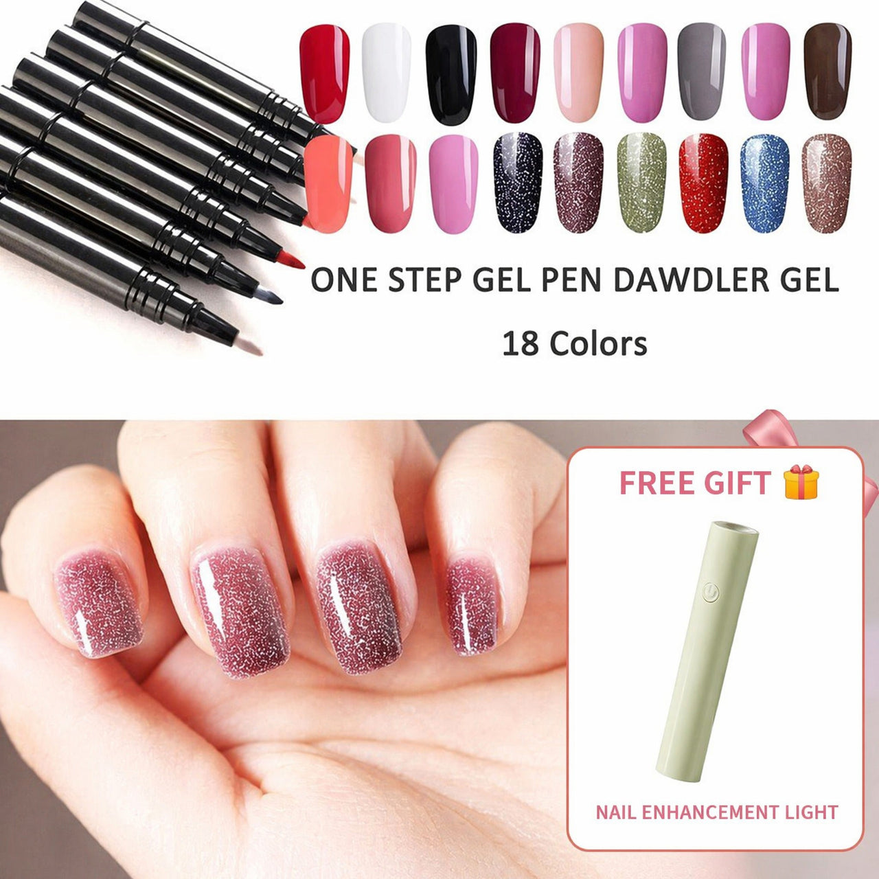 💅Offre limitée : achetez-en 1, obtenez-en 1 gratuit - 15,99€!✨Stylo Gel Ongles Tout-en-Un🎨Lampe à ongles UV mini portable gratuite💡