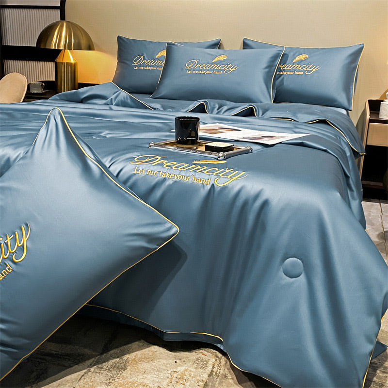 ❄️💕 VENTE DIRECTE USINE -53% ! Parure de Lit 4 Pièces en Velours Haut de Gamme – Douce, Respirante & Rafraîchissante (Tailles 1-2 Places)