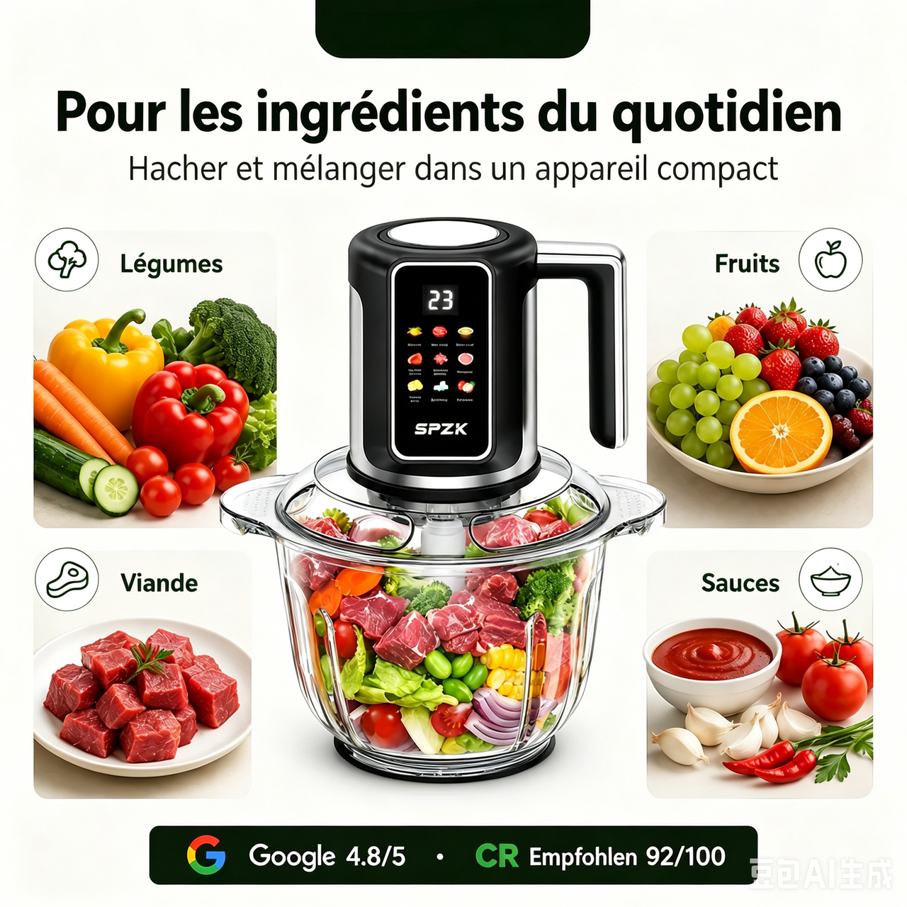 🔪Hachoir de cuisine sans fil alimenté par USB pour la viande, les sauces et plus encore – rapide, hygiénique et facile ! 🍖🥦