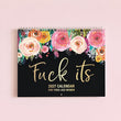 Calendrier mural 2027 avec des gros mots drôles 🌸 Thème floral