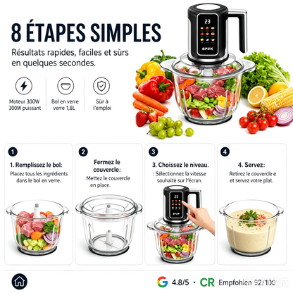🔪Hachoir de cuisine sans fil alimenté par USB pour la viande, les sauces et plus encore – rapide, hygiénique et facile ! 🍖🥦