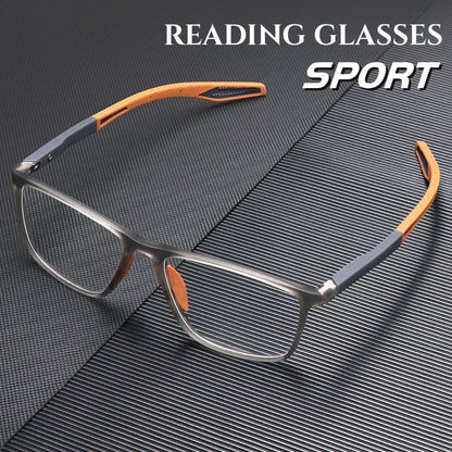 🕶️🔥 -50% ! Lunettes Lecture Progressives Polycarbonate Aérospatial – Double Foyer Loin Près Sans Ligne Démarcation, Ultra-Légères 17g Anti-Lumière Bleue HD, Presbytie +0 à +4 · Orange Noir Rouge ✨