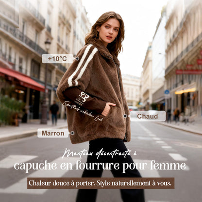 🧥 60% DE RÉDUCTION! ✨ Manteau Décontracté à Capuche Zippé en Peluche pour Femme - Doublure Polaire avec Poche Cachée pour un Style Confortable et Chaud ❄️🛍️