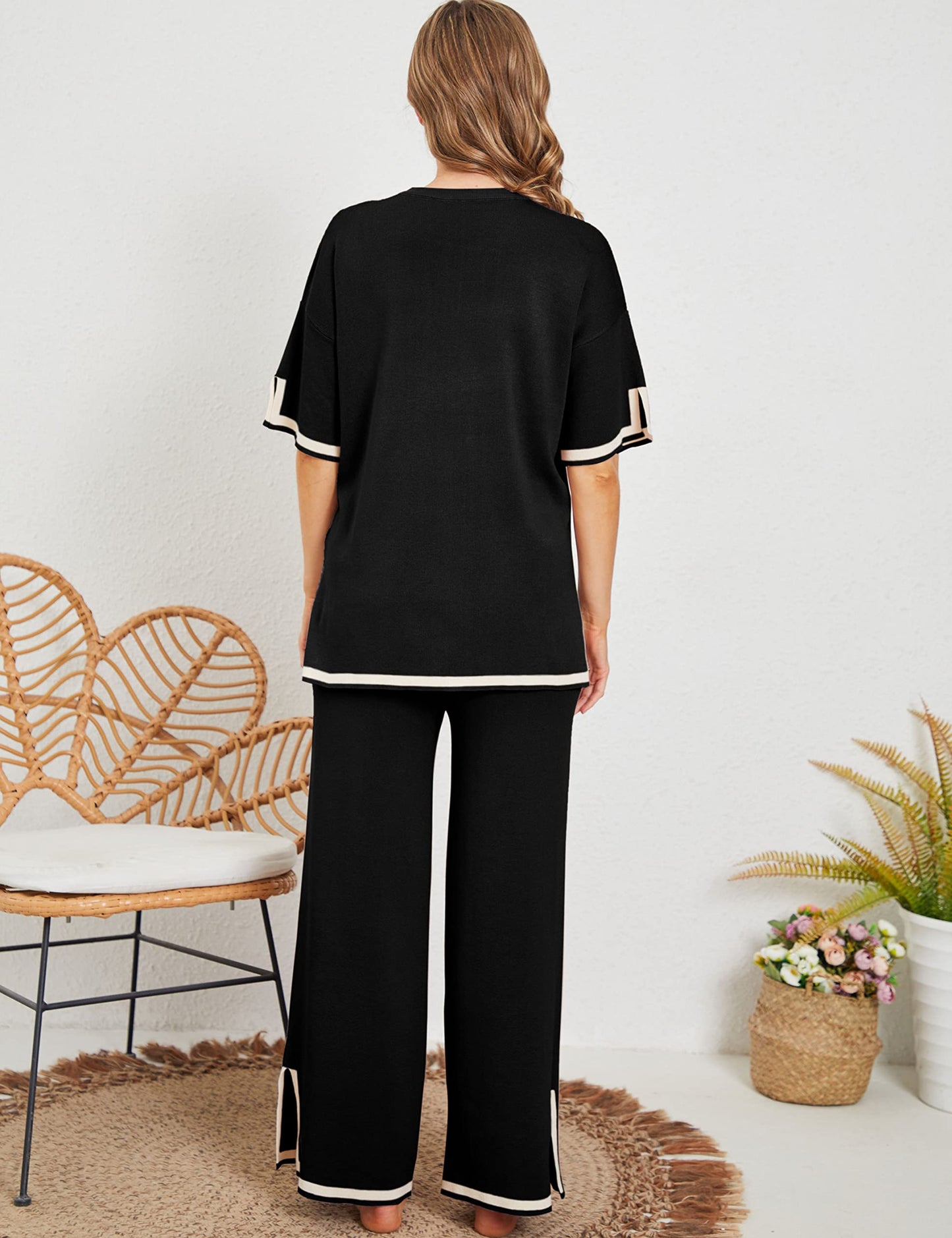Ensemble de détente élégant en maille élastique