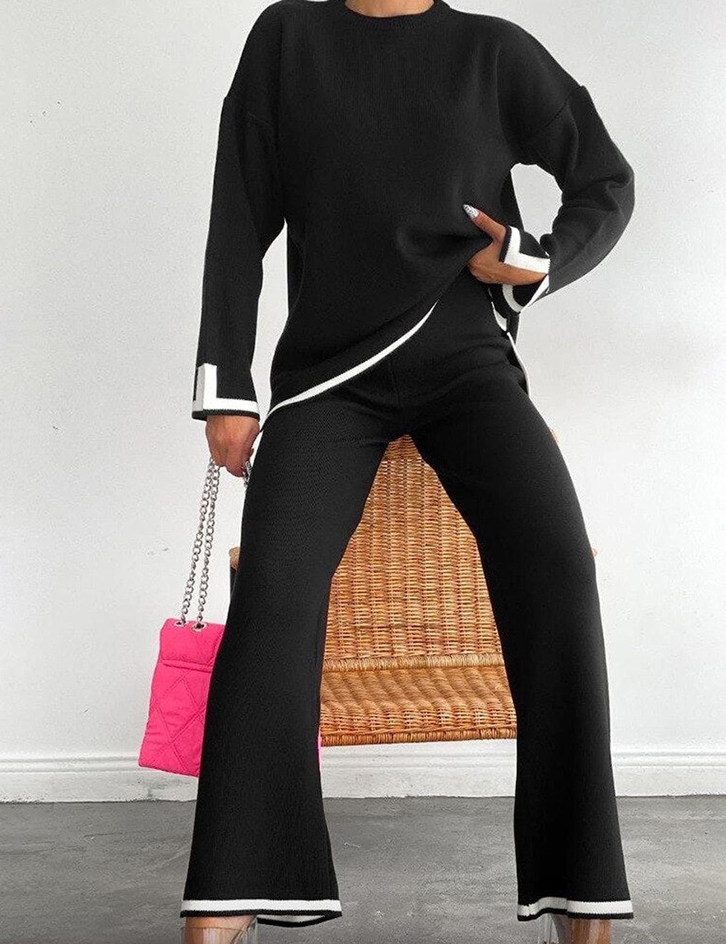 Ensemble de détente élégant en maille élastique