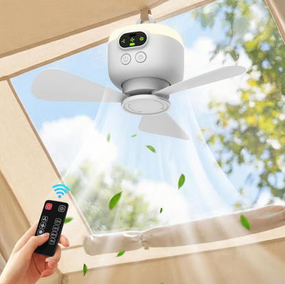 🎁 2 achetés = Livraison offerte !✈️ Ventilateur de Plafond Rechargeable avec Éclairage LED