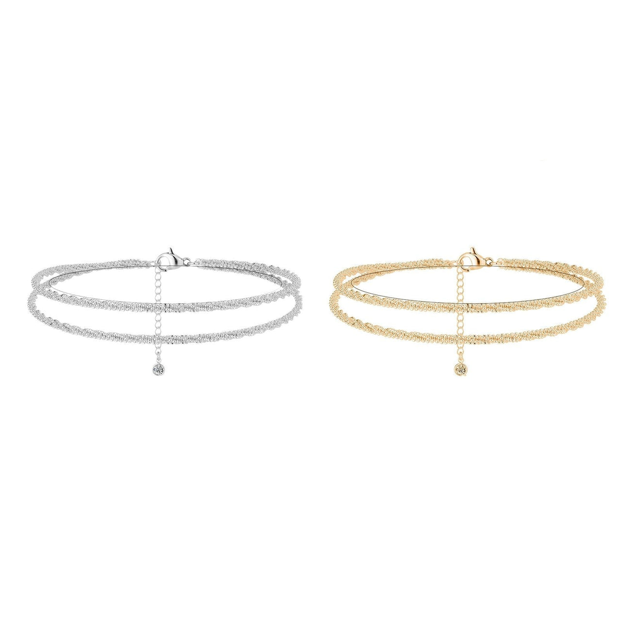 💜Délicat bracelet de cheville étanche en couches