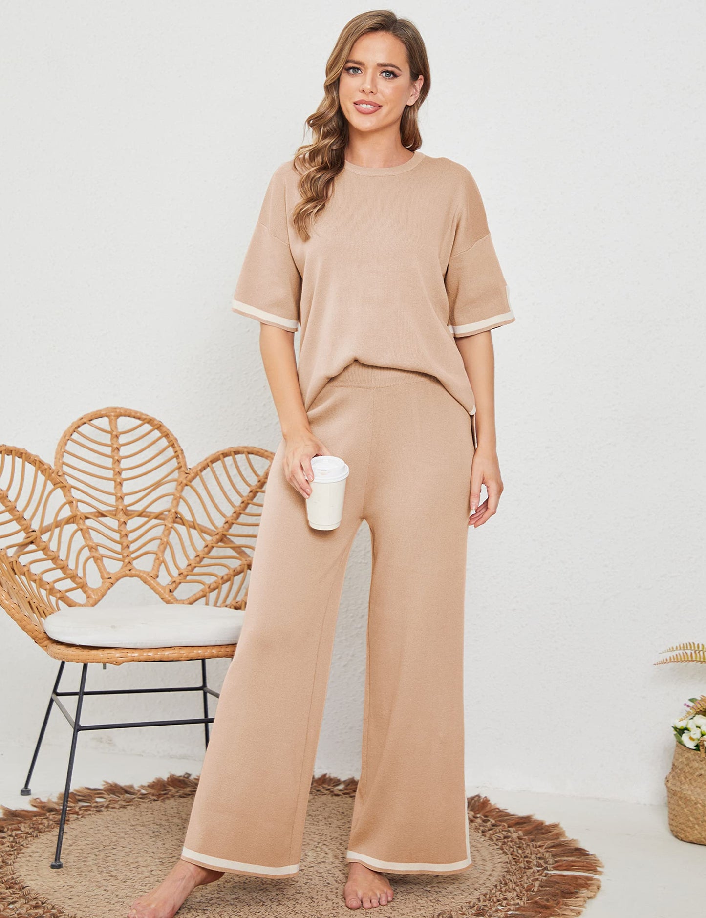 Ensemble de détente élégant en maille élastique