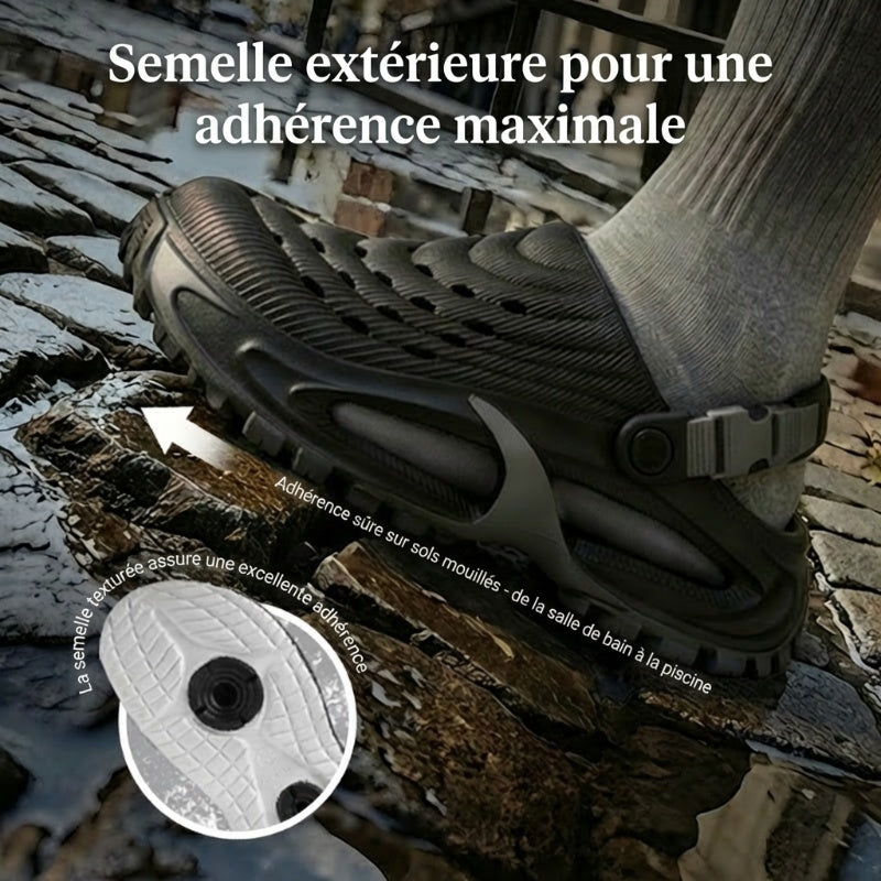 👟50% DE RÉDUCTION🌬️Sandales Homme Polyvalentes 2 en 1 – Semelle Épaisse EVA, Antidérapantes & Ultra-Légères Respirantes🏃‍♂️