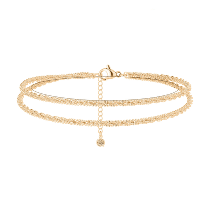 💜Délicat bracelet de cheville étanche en couches