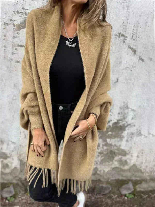 🔥Durée limitée -58%🔥Manteau à manches longues et pompons pour femme【Vente directe d'usine】