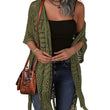 🔥 😍Gilet oversize en maille pour femme – Kimono léger à pompons en crochet pour le printemps et l'été 🌸