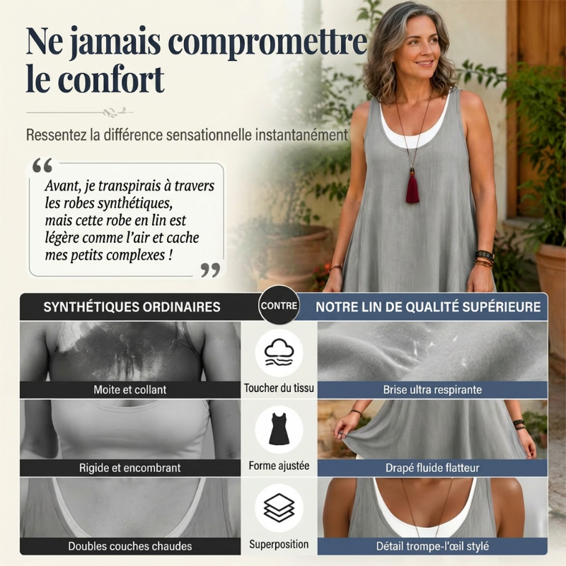 ⏰Dernier jour des soldes : 55 % de réduction 💃Robe débardeur deux pièces décontractée et ample sans manches pour femme