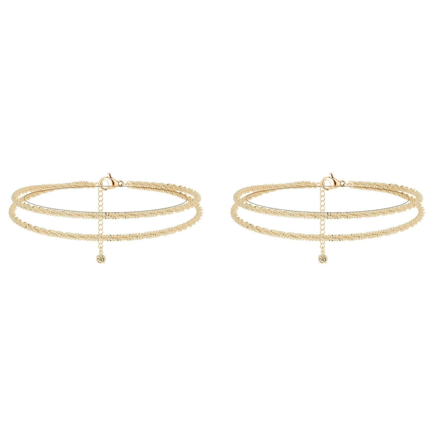 💜Délicat bracelet de cheville étanche en couches