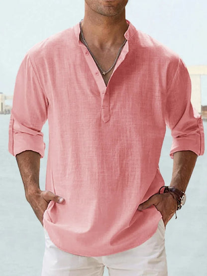 🔥50% de réduction🔥Chemise à manches longues pour hommes, en coton et lin