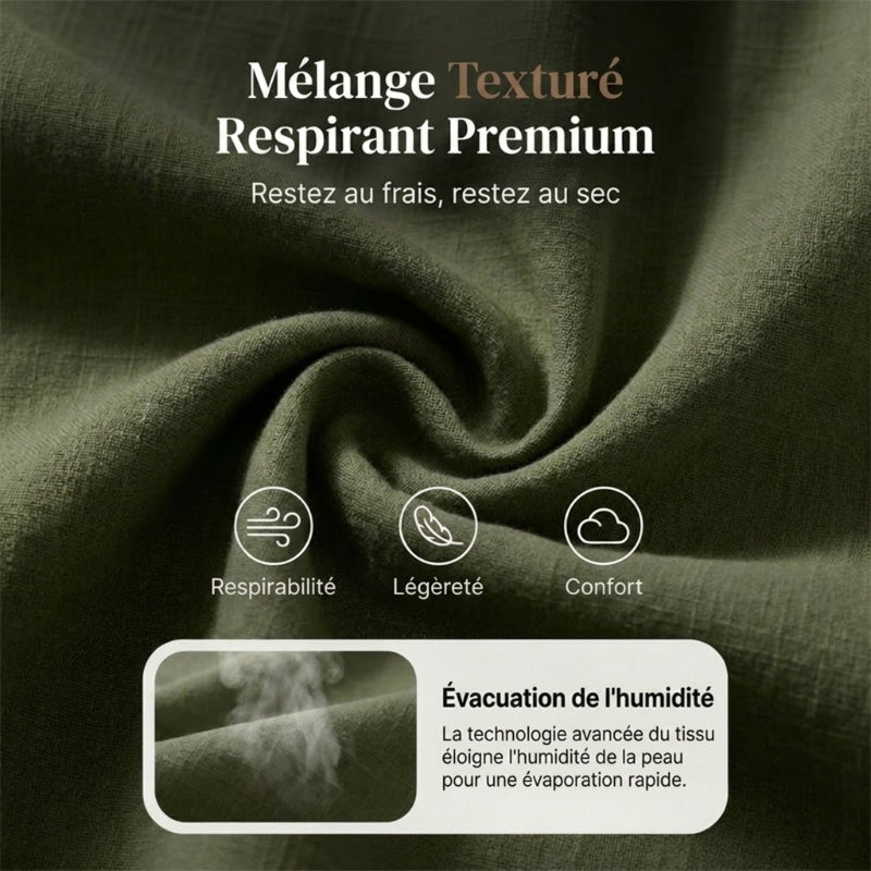 Chemise boutonnée à col V pour femme ; confortable et respirante ✨