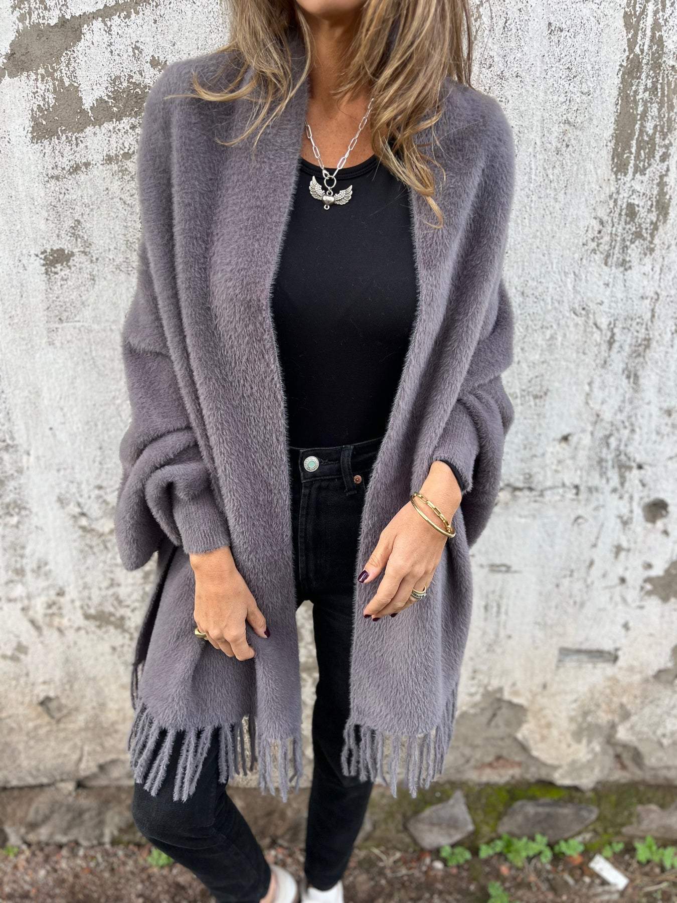🔥Durée limitée -58%🔥Manteau à manches longues et pompons pour femme【Vente directe d'usine】