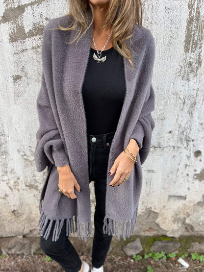 🔥Durée limitée -58%🔥Manteau à manches longues et pompons pour femme【Vente directe d'usine】