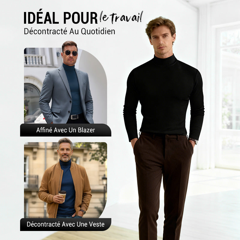 👕 60% de réduction! 🏃‍♂️ T-shirt Homme à Col Montant – Coupe Adjustable, Tissu Respirant & Polyvalent Sport/Quotidien ✨