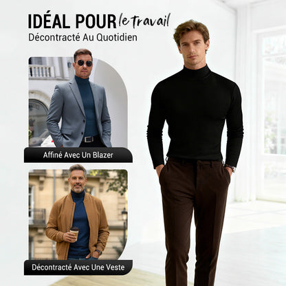 👕 60% de réduction! 🏃‍♂️ T-shirt Homme à Col Montant – Coupe Adjustable, Tissu Respirant & Polyvalent Sport/Quotidien ✨