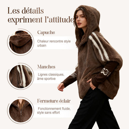 🧥 60% DE RÉDUCTION! ✨ Manteau Décontracté à Capuche Zippé en Peluche pour Femme - Doublure Polaire avec Poche Cachée pour un Style Confortable et Chaud ❄️🛍️