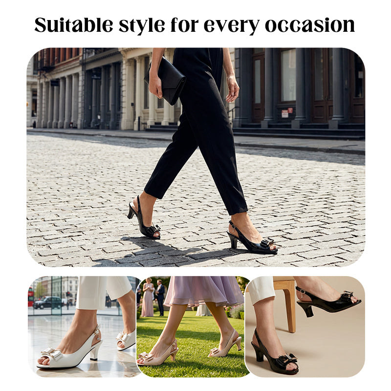 👡Chaussures élégantes pour femme • Orteil ouvert, bride arrière, talon moyen✨