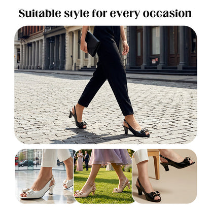 👡Chaussures élégantes pour femme • Orteil ouvert, bride arrière, talon moyen✨