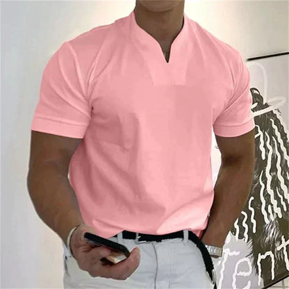 📢📢50% DE RÉDUCTION⏰Chemise de Sport à Manches Courtes pour Hommes – Col en V, Confortable & Disponible jusqu'au 5XL
