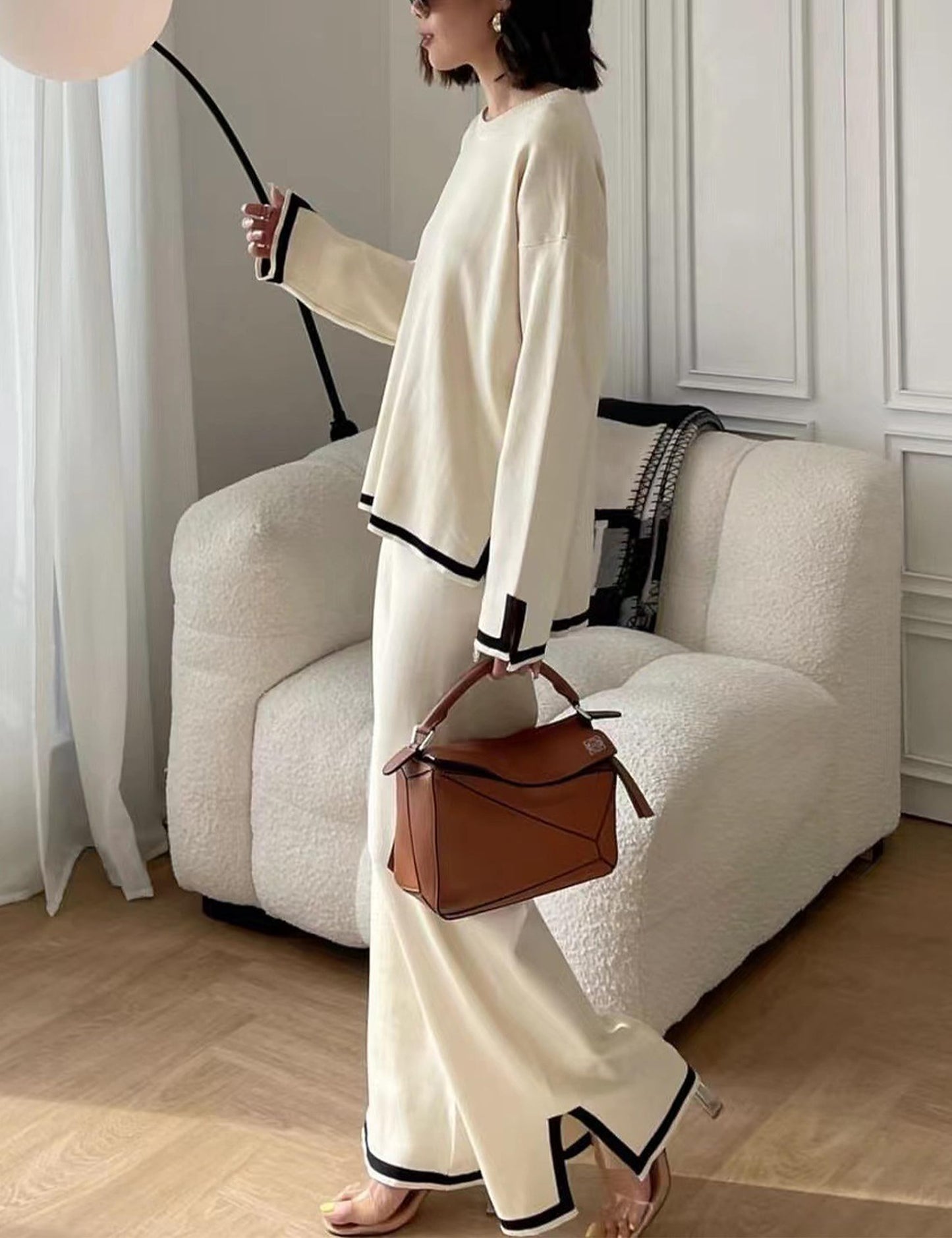 Ensemble de détente élégant en maille élastique
