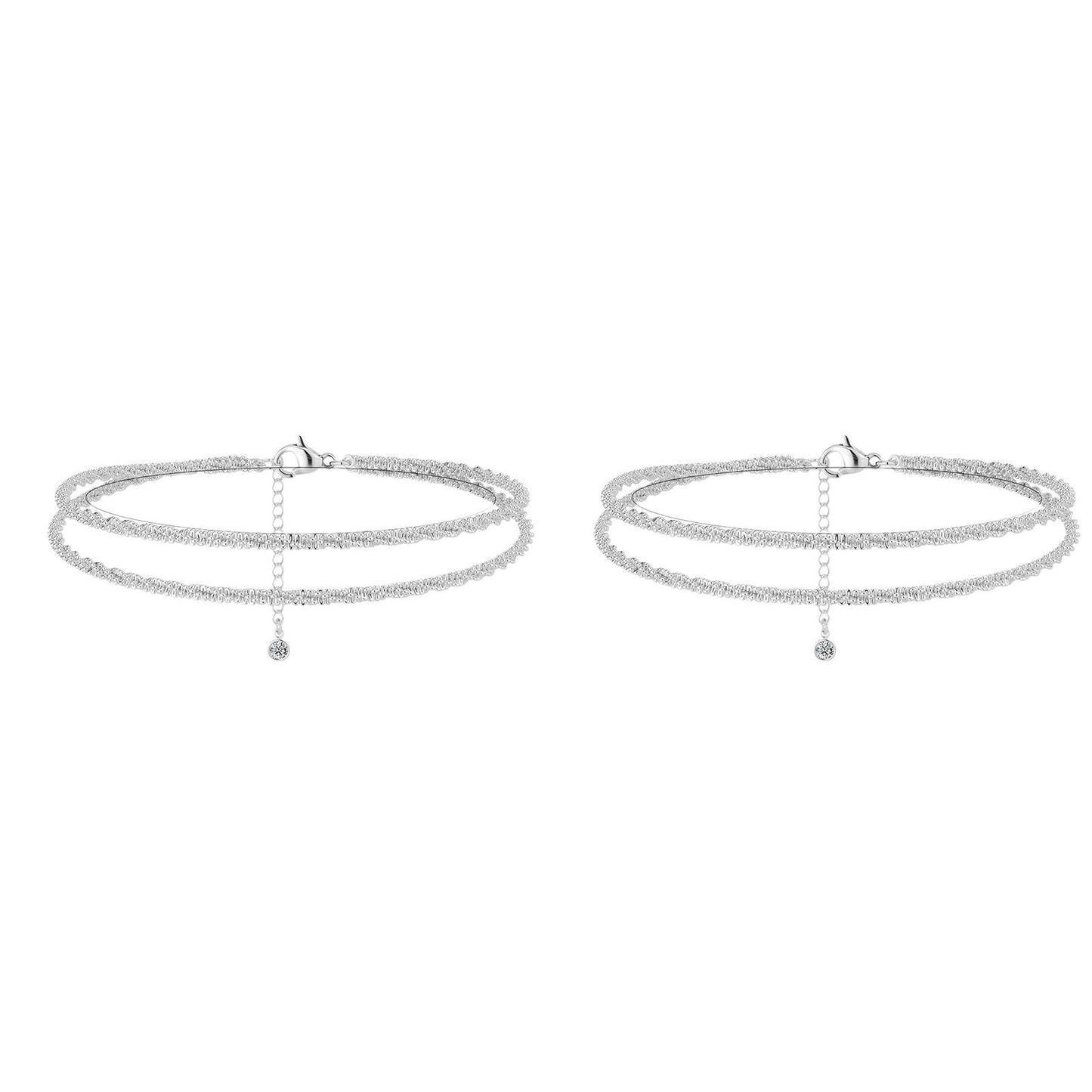 💜Délicat bracelet de cheville étanche en couches