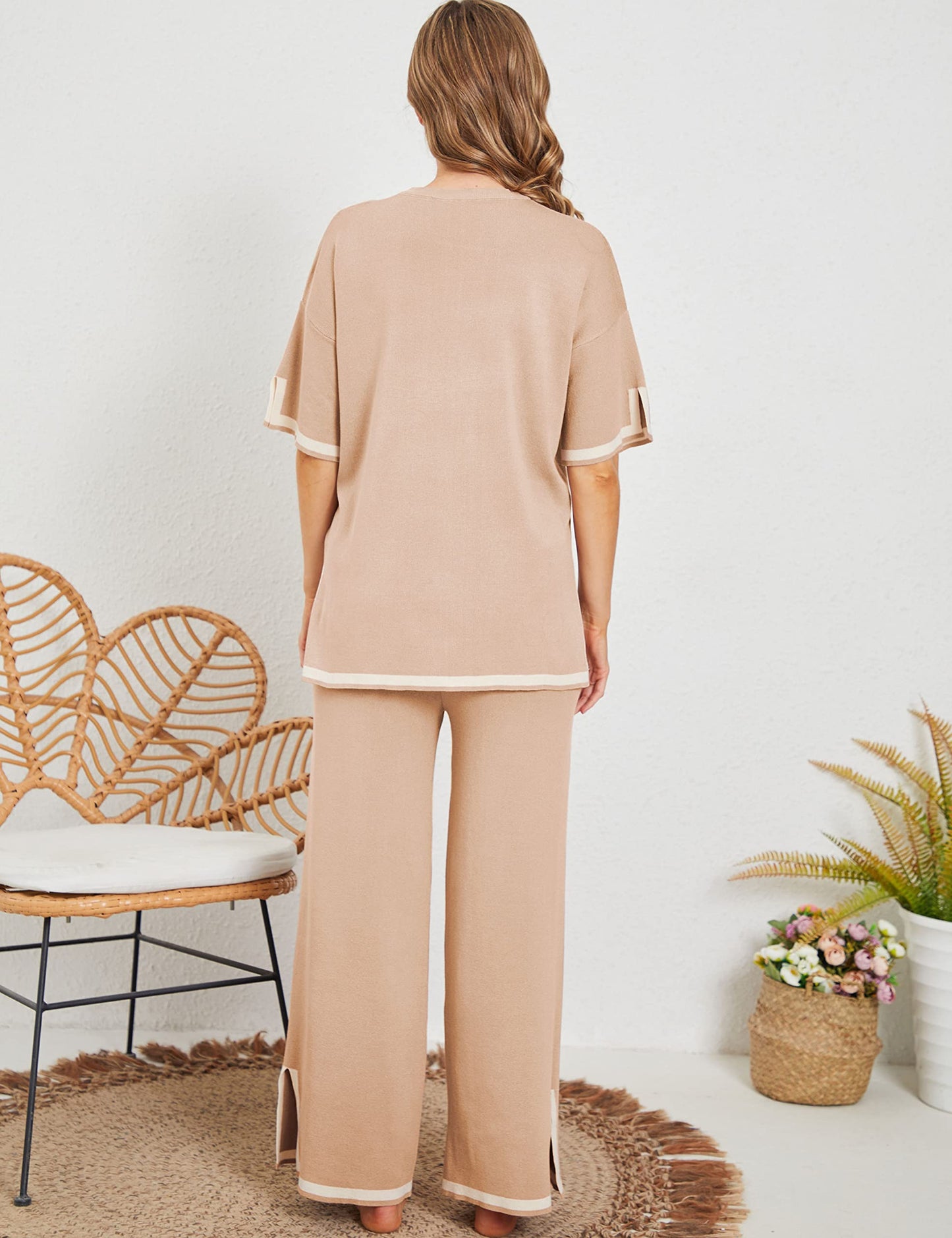 Ensemble de détente élégant en maille élastique