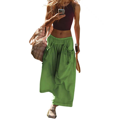 🎉Summer Explosion🏖️Casual Cropped Wide-Leg Beach Pants