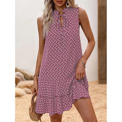 💃 PROMO DERNIER JOUR – 50% ! 🎀 Robe Femme Nœud & Motif Géométrique – Tissu Coton Léger, Coupe Flatteuse & Style Intemporel – Parfaite pour le Quotidien et les Occasions Spéciales ✨👗